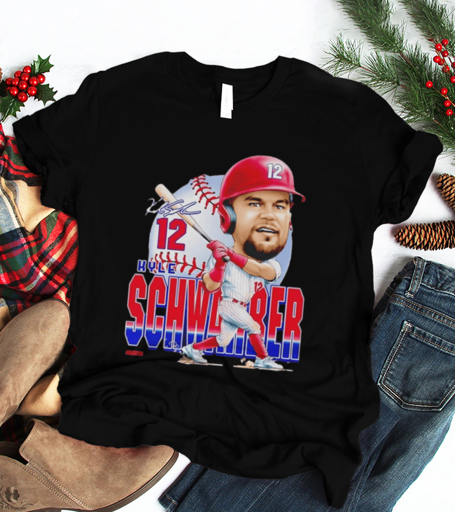 Kyle Schwarber 12 Philadelphia Phillies Caricature T-Shirt