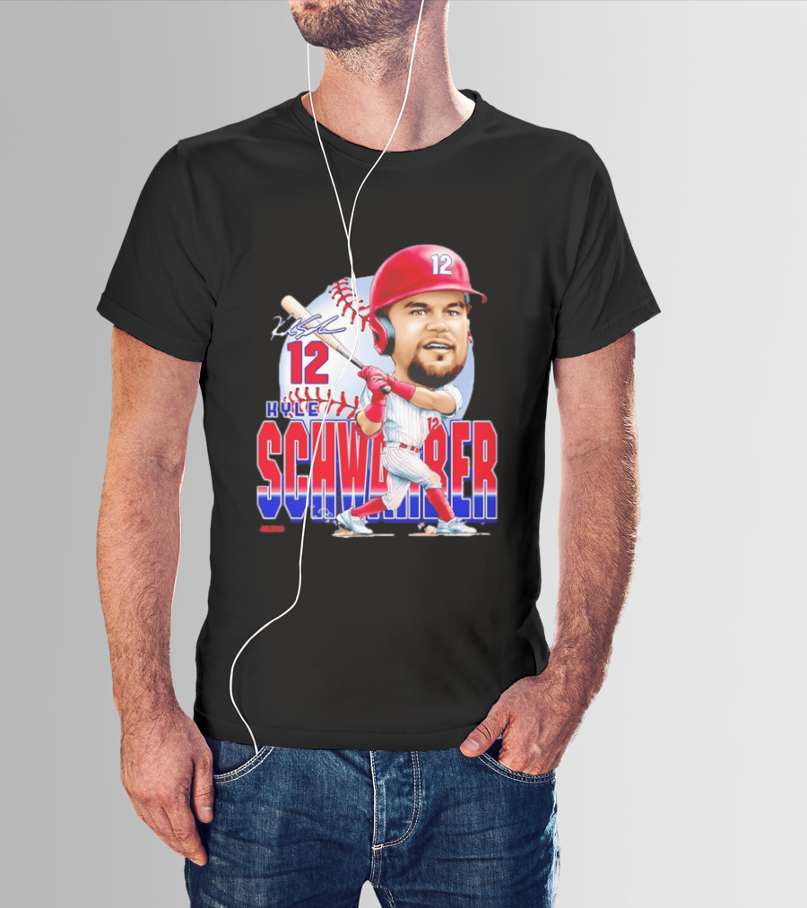 Kyle Schwarber 12 Philadelphia Phillies Caricature T-Shirt