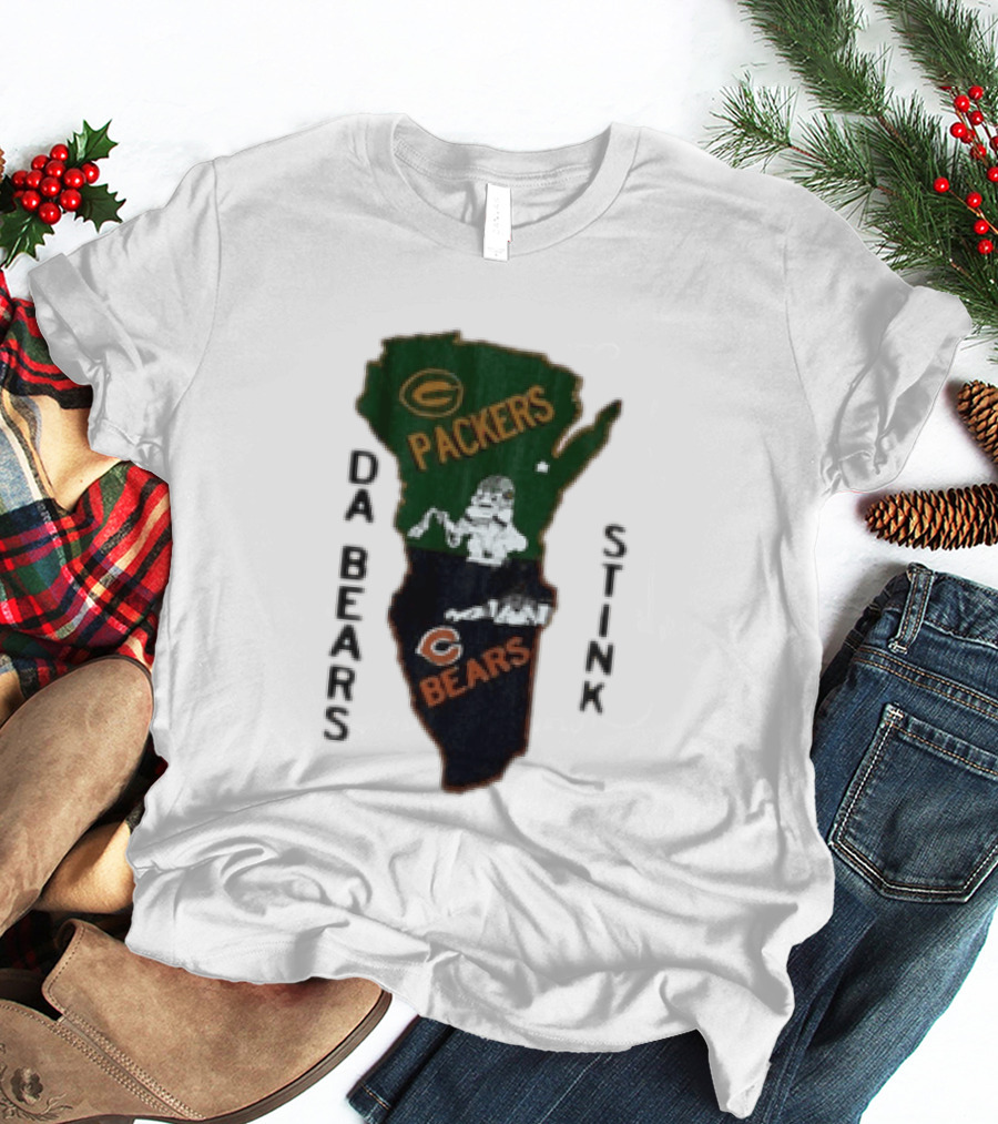 Green Bay Packers And Chicago Bears Da Bears Stink Rivalry T-Shirt