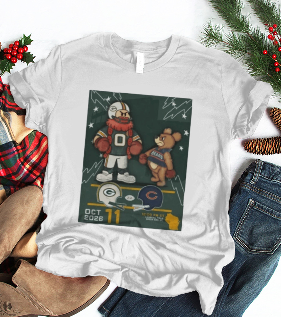Green Bay Packers Vs Chicago Bears October 11 2026 Lambeau Field Game T-Shirt