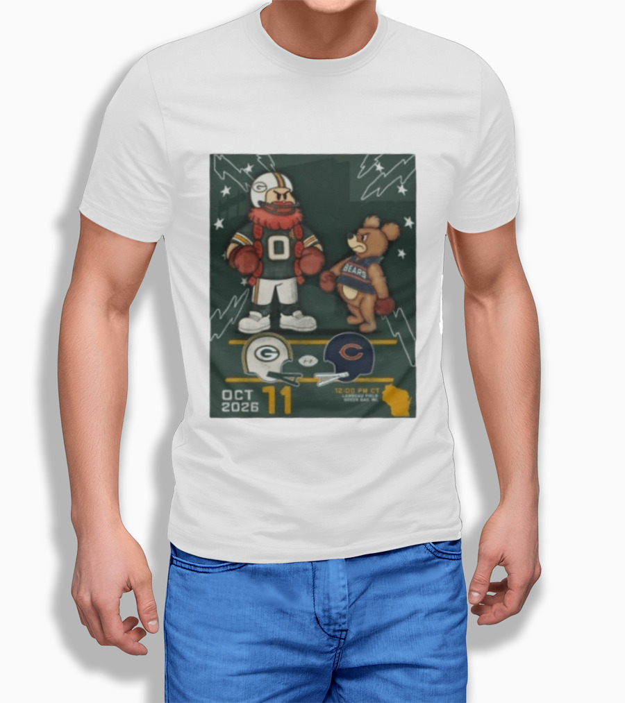 Green Bay Packers Vs Chicago Bears October 11 2026 Lambeau Field Game T-Shirt
