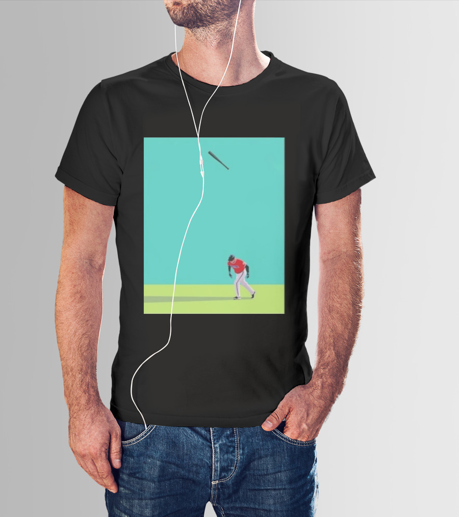 Minimalist Baseball Player Bat Flip Batter T-Shirt