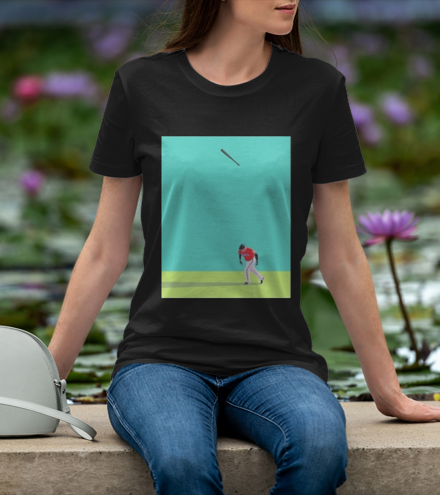 Minimalist Baseball Player Bat Flip Batter T-Shirt