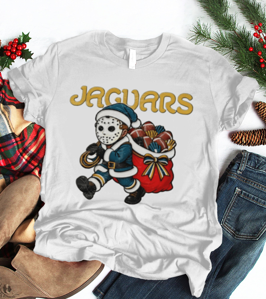 Jacksonville Football Christmas Horror Santa T-Shirt