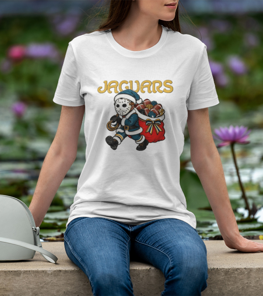 Jacksonville Football Christmas Horror Santa T-Shirt