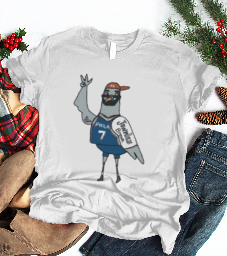 Jawn Brown Philadelphia 76ers No 7 Pigeon T-Shirt