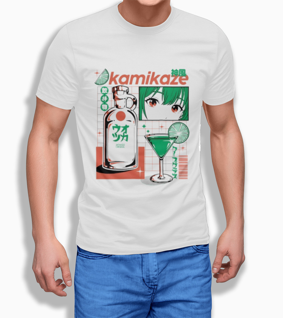 Kamikaze Japanese Original Cocktail Anime T-Shirt