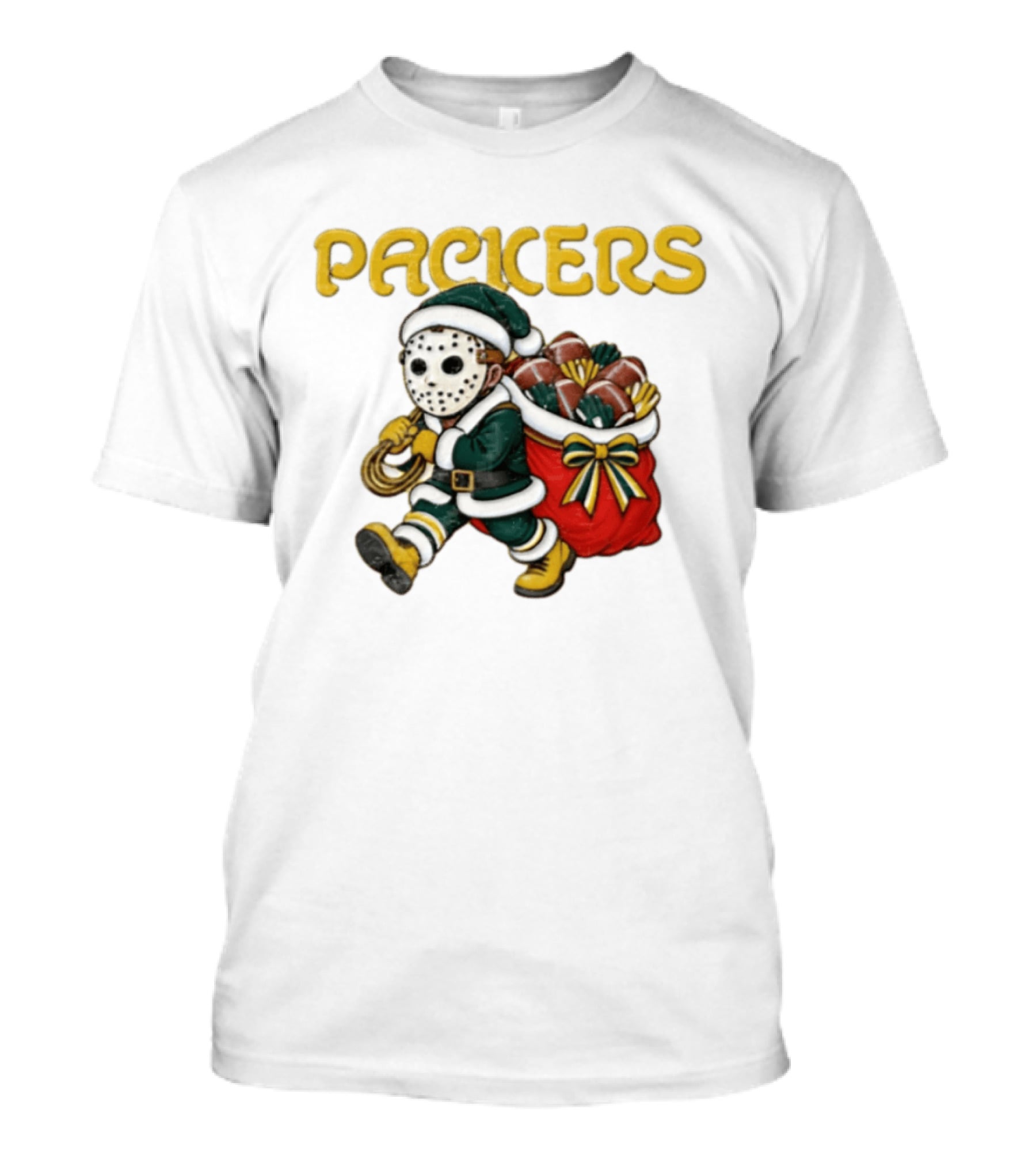 Wisconsin Green Gold Football Christmas Horror T-Shirt