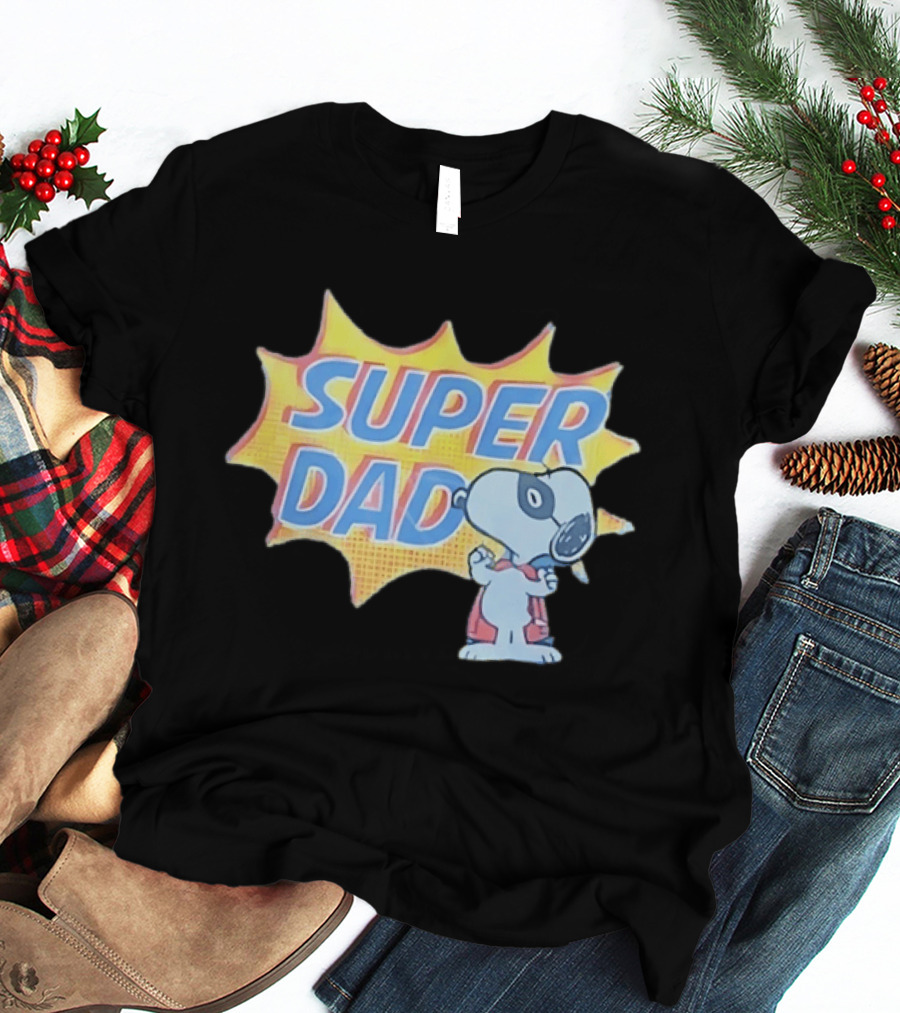 Snoopy Super Dad Peanuts Father's Day Superhero Comic T-Shirt