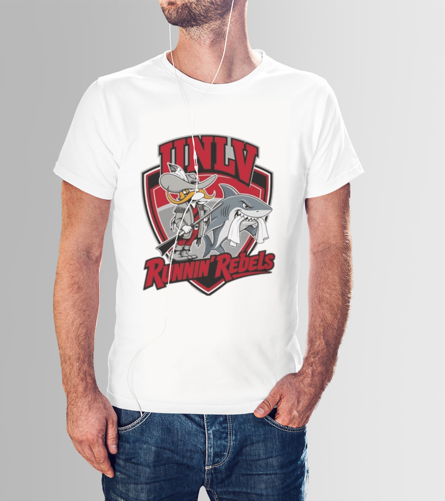 UNLV Runnin Rebels Mascot Shark And Gunslinger NCAA College Basketball T-Shirt