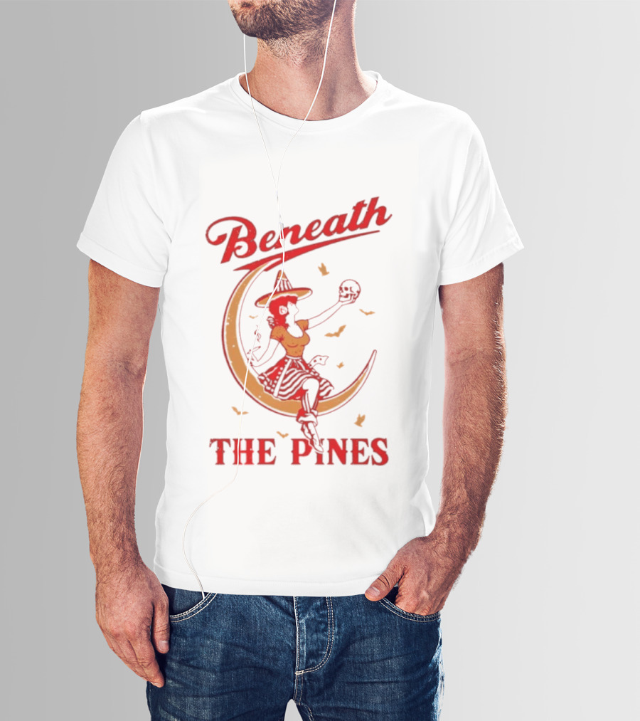 Beneath The Pines Halloween Devils Night Witch Moon Magic T-Shirt