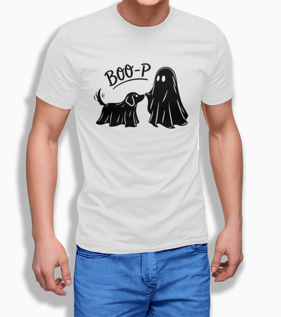 BOO P Ghost Dog Halloween Spooky T-Shirt