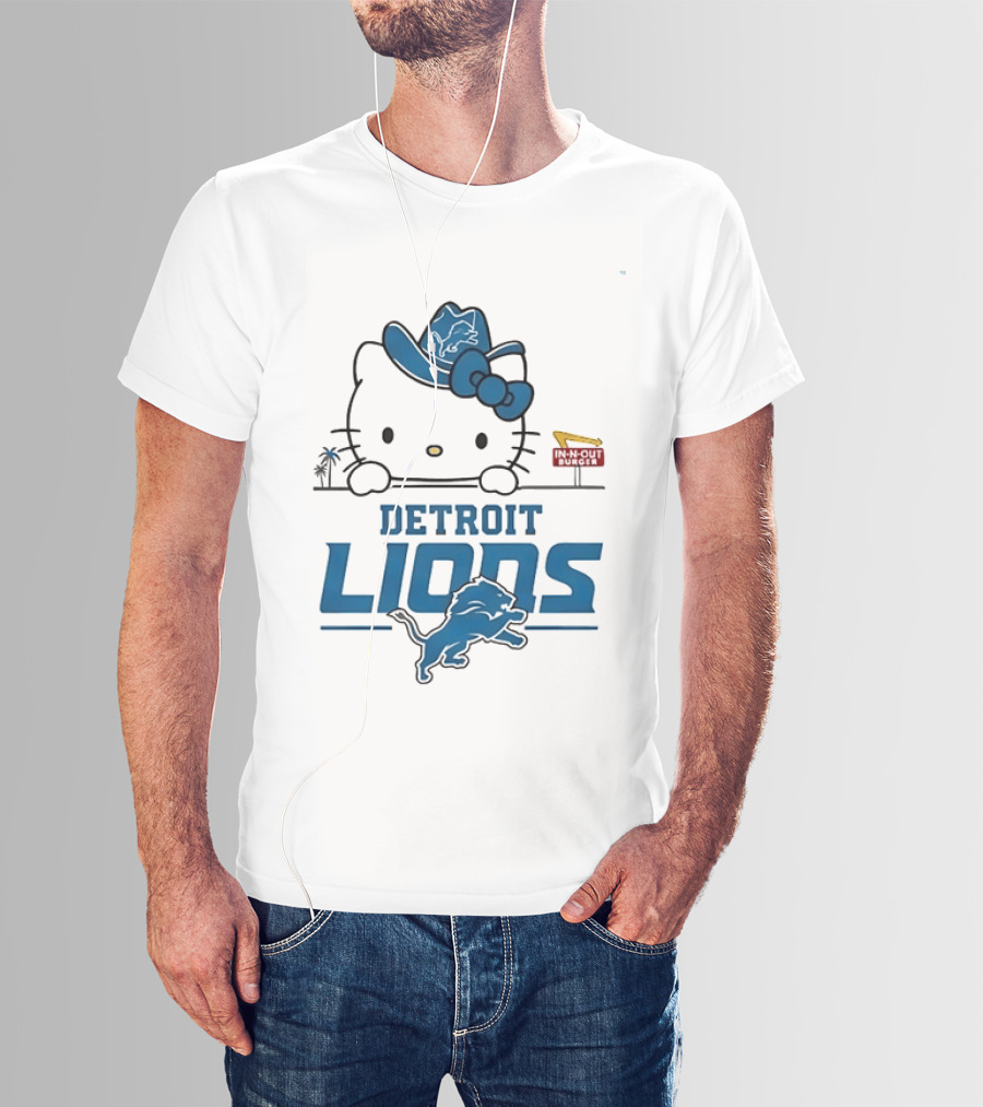 Detroit Lions Hello Kitty In N Out Burger T-Shirt