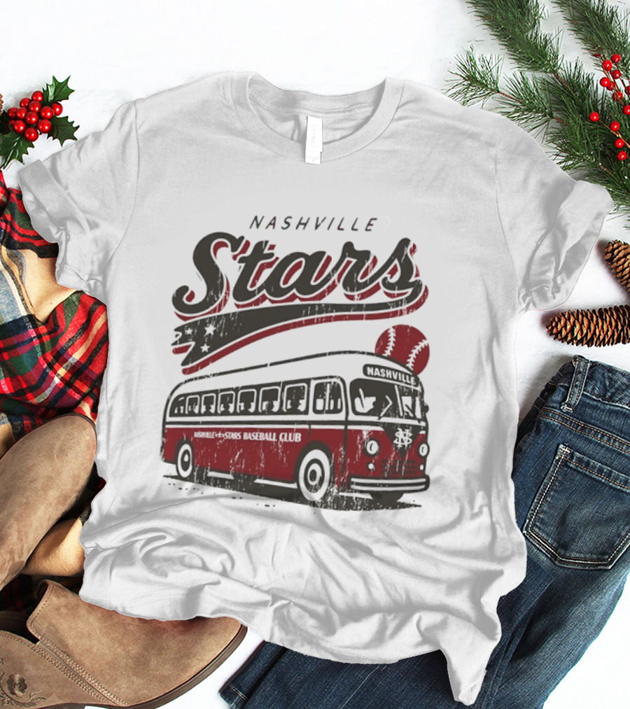 Nashville Stars Baseball Club Vintage Bus T-Shirt