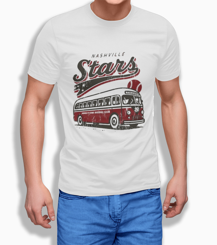 Nashville Stars Baseball Club Vintage Bus T-Shirt