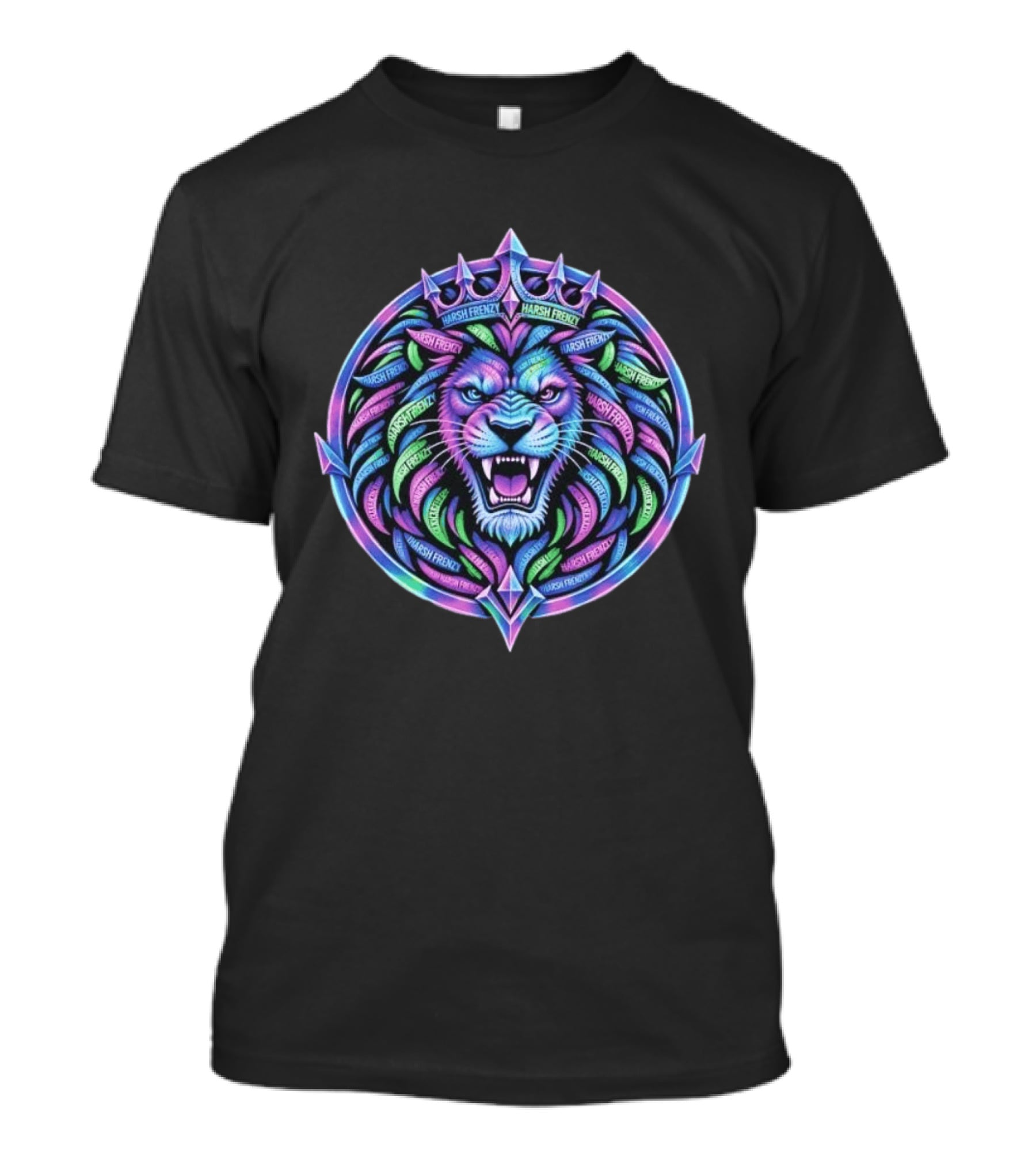 Harsh Frenzy Lion Crown Psychedelic T-Shirt