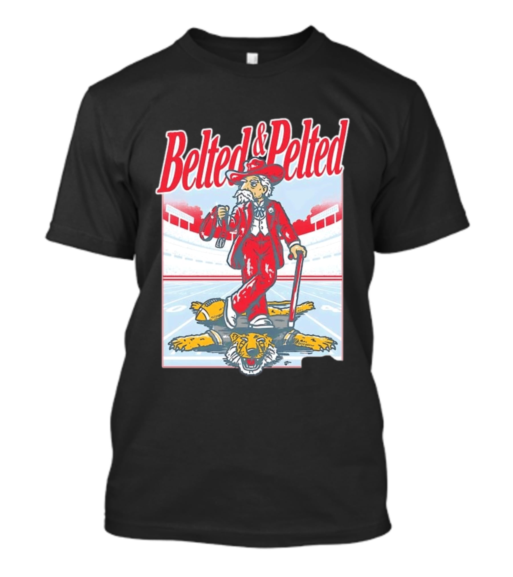 Old Row Belted And Pelted Red Suit Stadium Tiger Rug T-Shirt