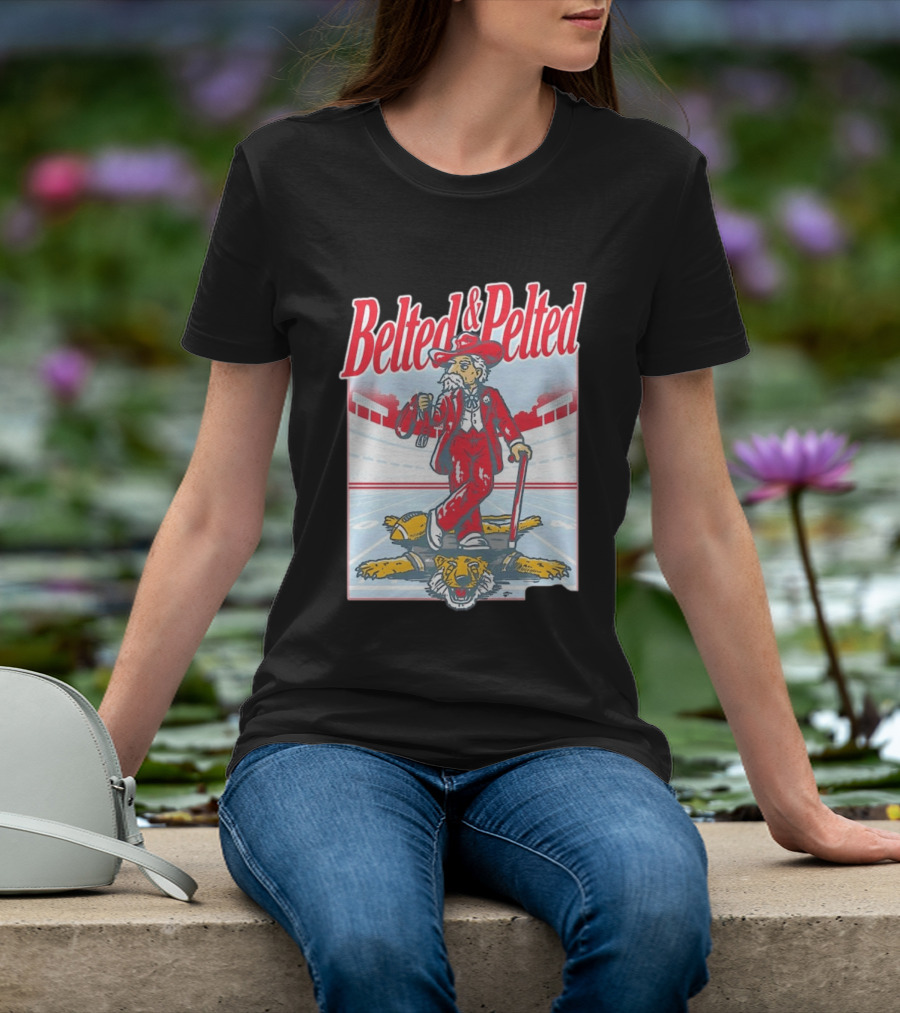 Old Row Belted And Pelted Red Suit Stadium Tiger Rug T-Shirt