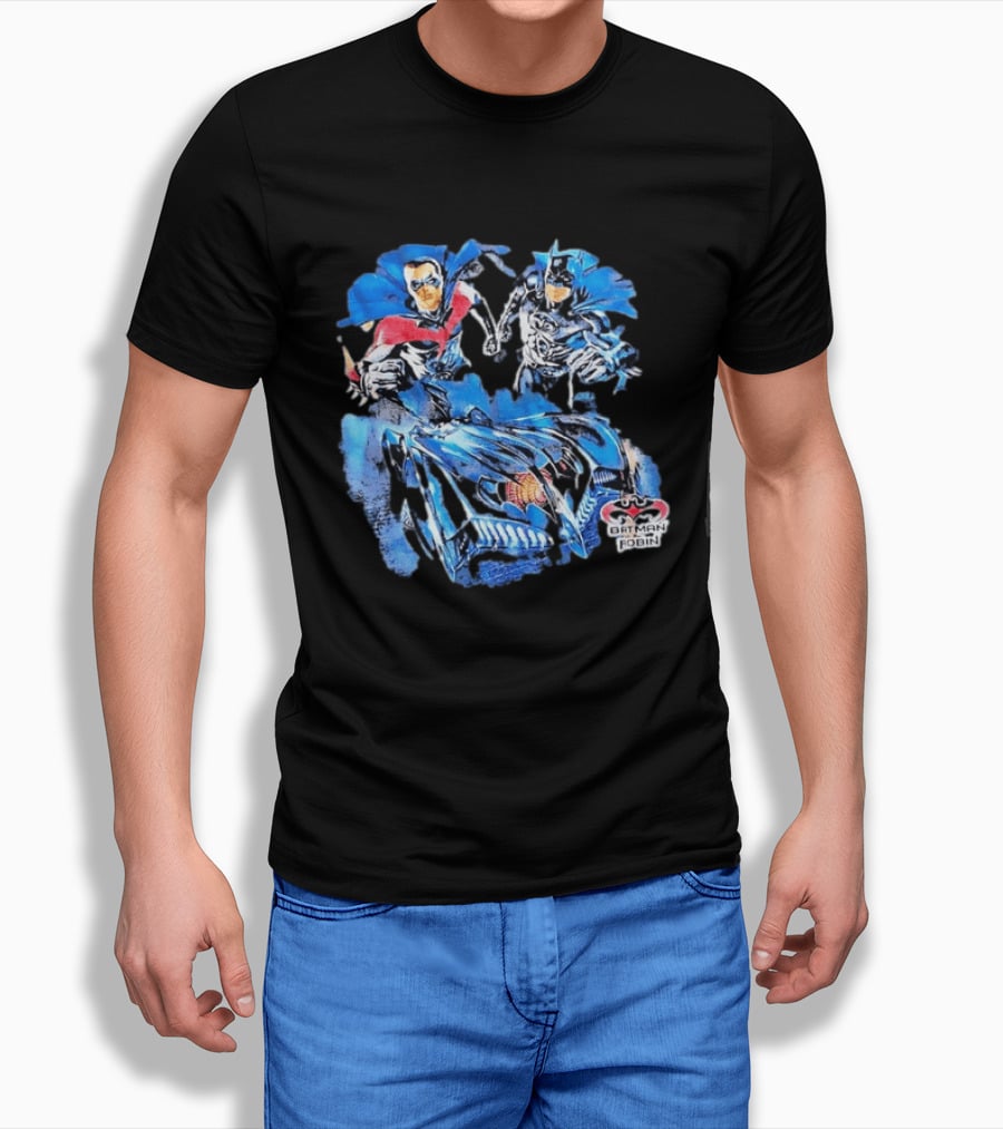 Batman Robin Dynamic Duo Batmobile DC Comics Adventure T-Shirt