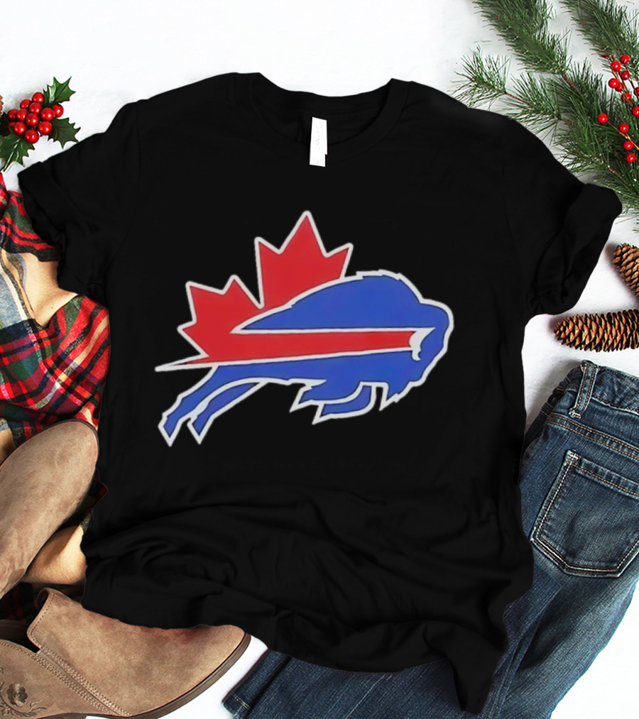Buffalo Bills Maple Leaf Blue Red Buffalo T-Shirt