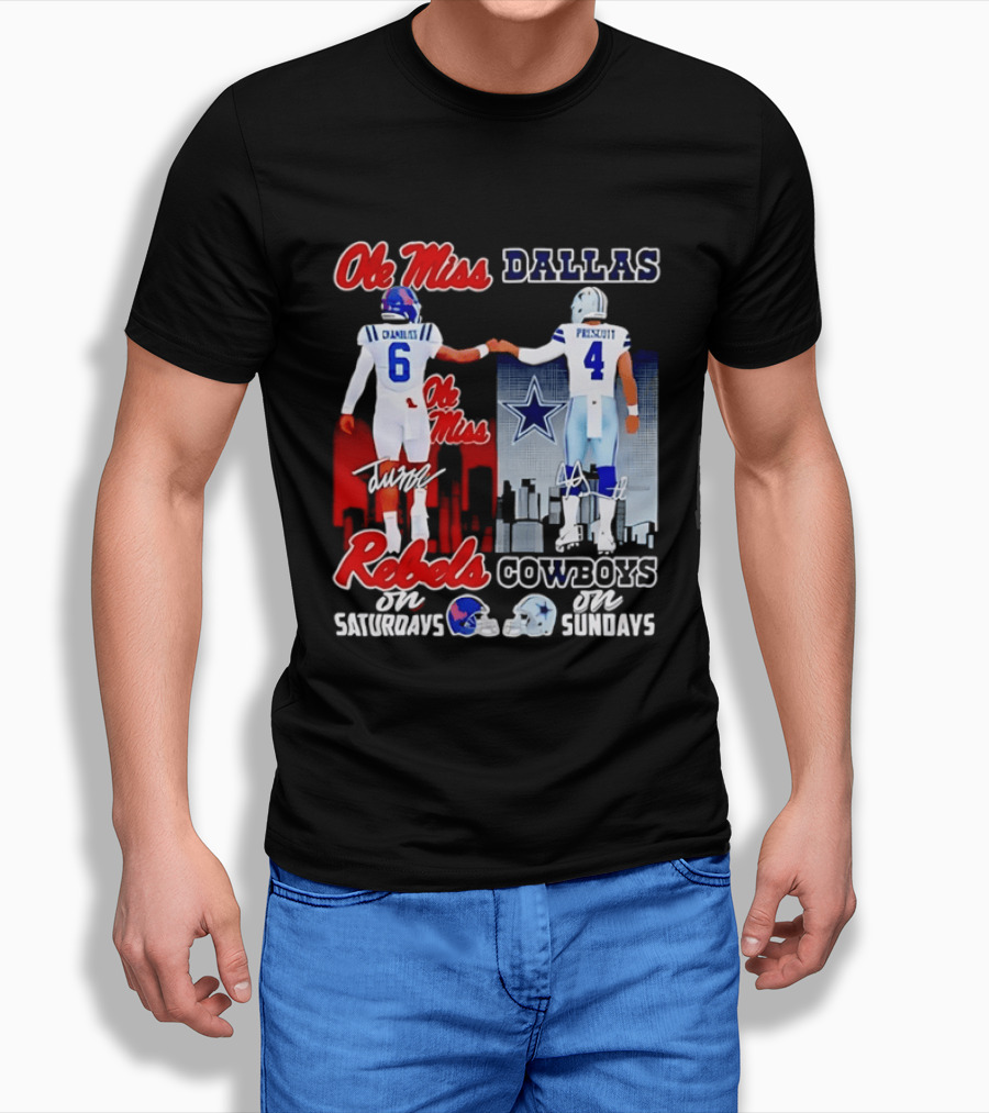 Ole Miss Rebels Chambliss Dallas Cowboys Prescott Saturdays Sundays T-Shirt