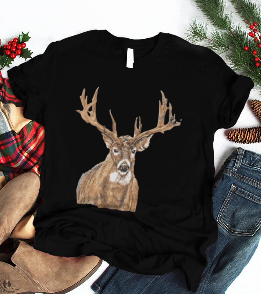 Simply Southern Large Buck Deer Head Drawing T-Shirt