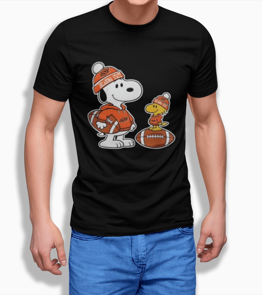 Snoopy And Woodstock Oklahoma State Cowboys Football Fans 2026 T-Shirt