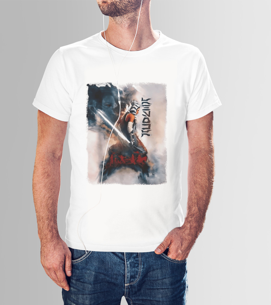 Ahsoka Tano Jedi Warrior Lightsaber Arabic Calligraphy Star Wars T-Shirt
