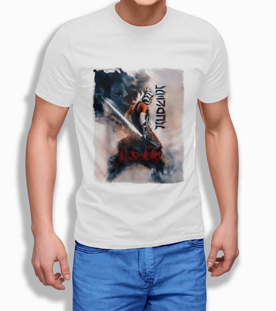 Ahsoka Tano Jedi Warrior Lightsaber Arabic Calligraphy Star Wars T-Shirt