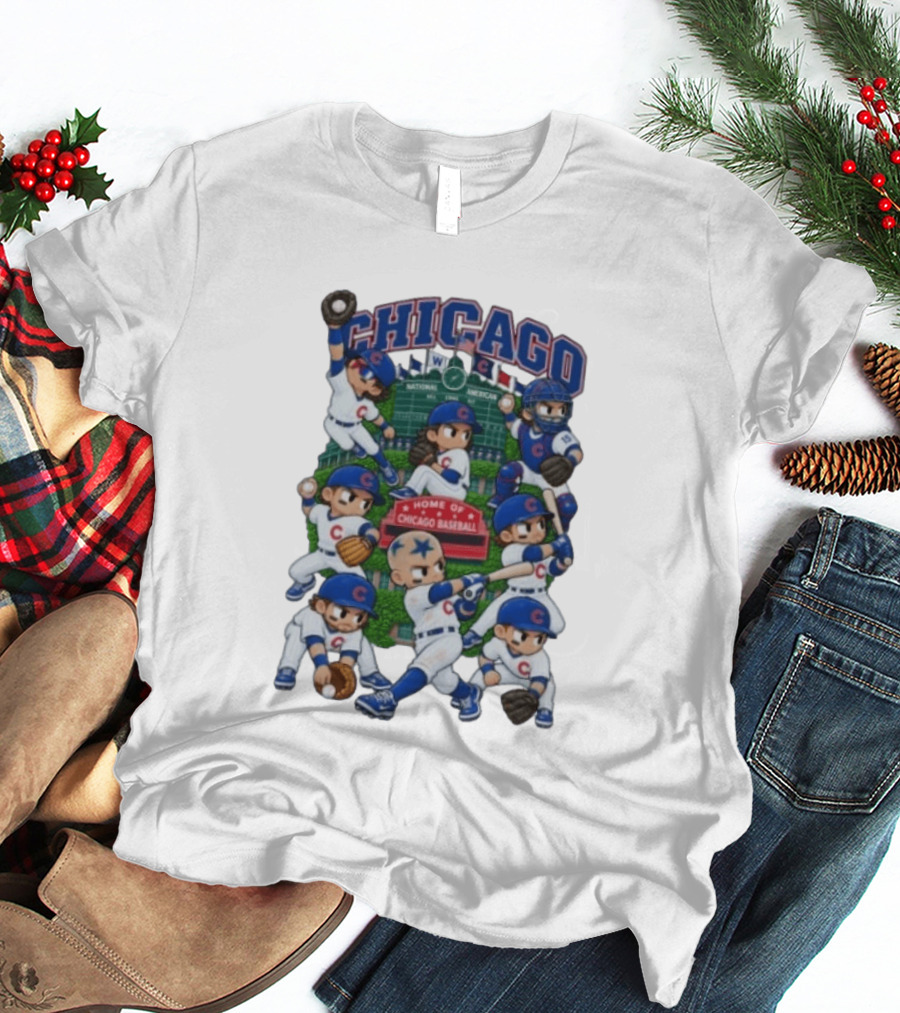 Chicago Cubs Animated Players Wrigley Field Home Baseball 2026 27 T-Shirt
