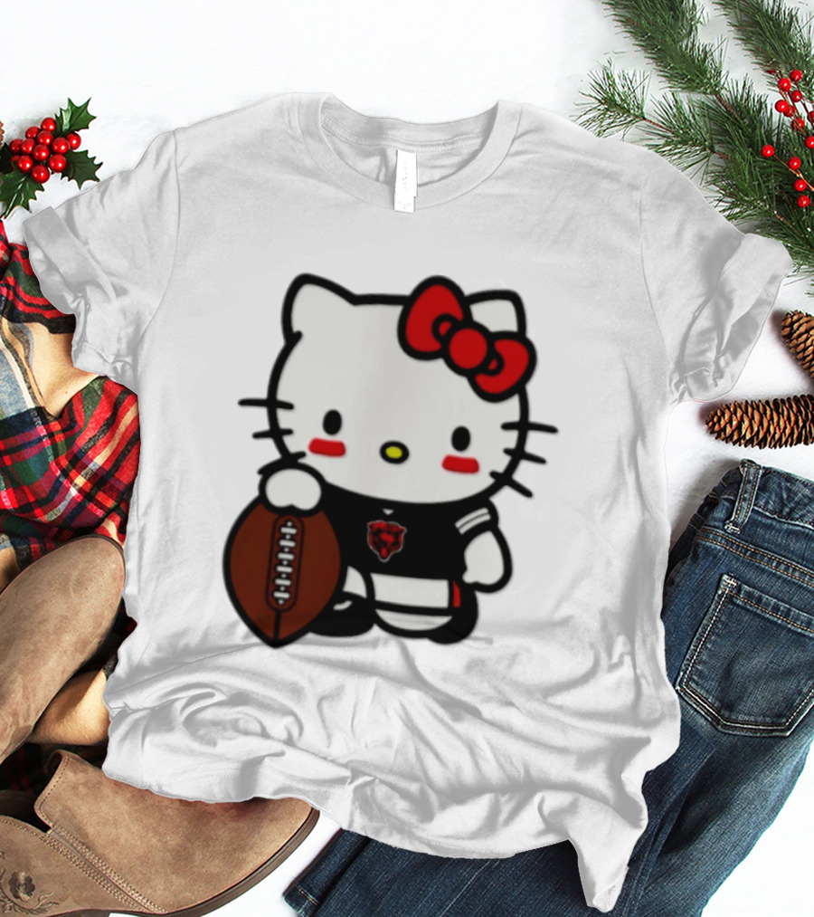Hello Kitty Chicago Bears Football Cartoon T-Shirt