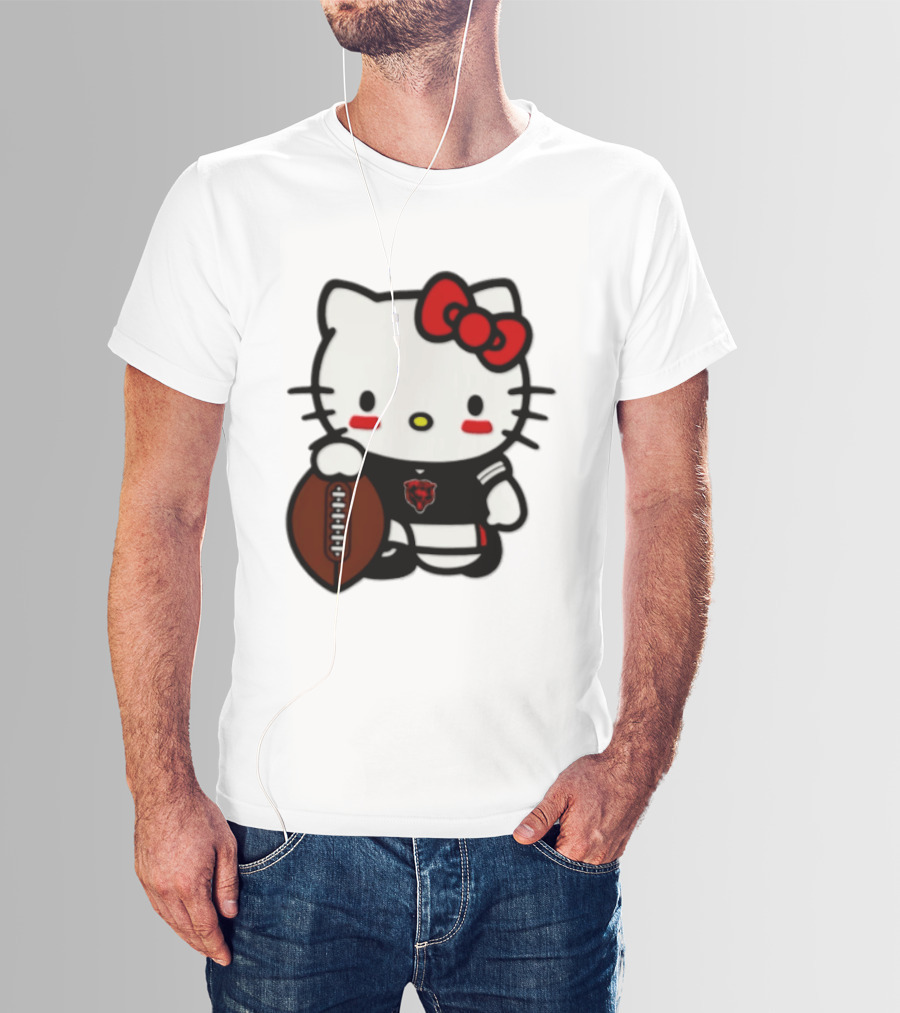 Hello Kitty Chicago Bears Football Cartoon T-Shirt