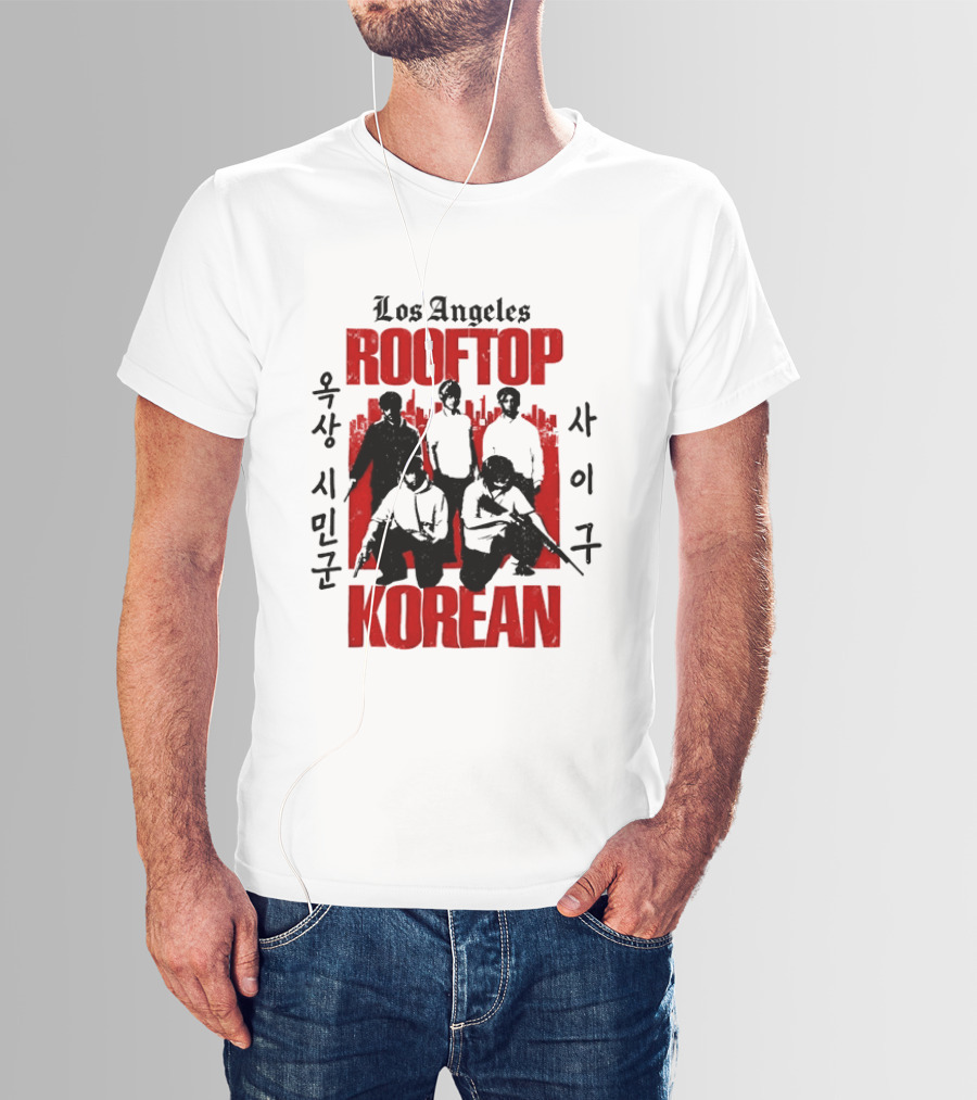 Los Angeles Rooftop Korean 1992 Historical T-Shirt