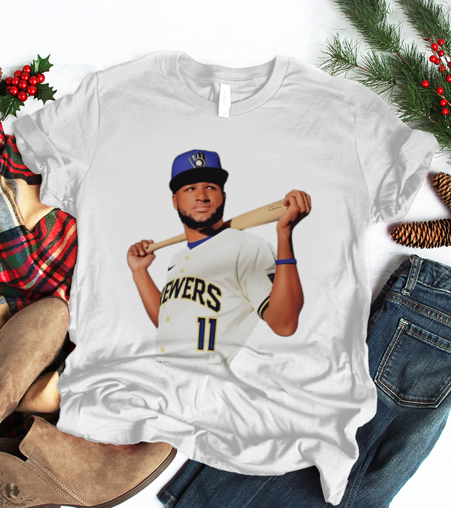 Manny Pina Milwaukee Brewers Number 11 Catcher MLB Baseball T-Shirt
