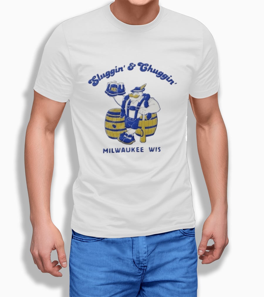 Milwaukee Sluggin' & Chuggin' MKE Beer Barrel Wisconsin T-Shirt