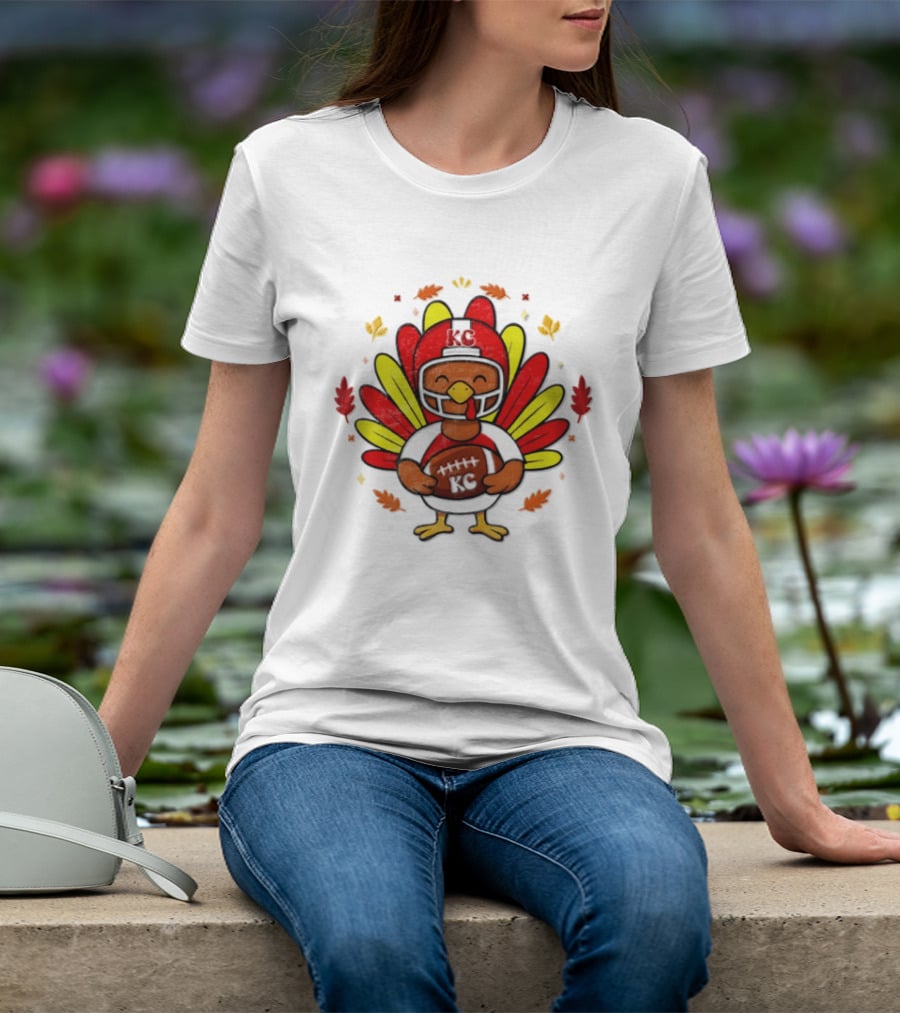 Turkey Football Touchdowns Kansas City Chiefs Thanksgiving T-Shirt