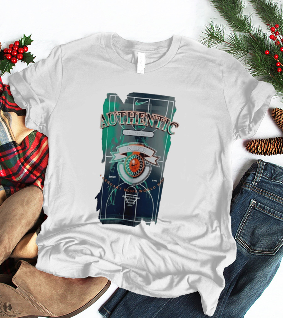 Authentic Nike Basketball Legendary Hoops Worldwide Since 1971 T-Shirt