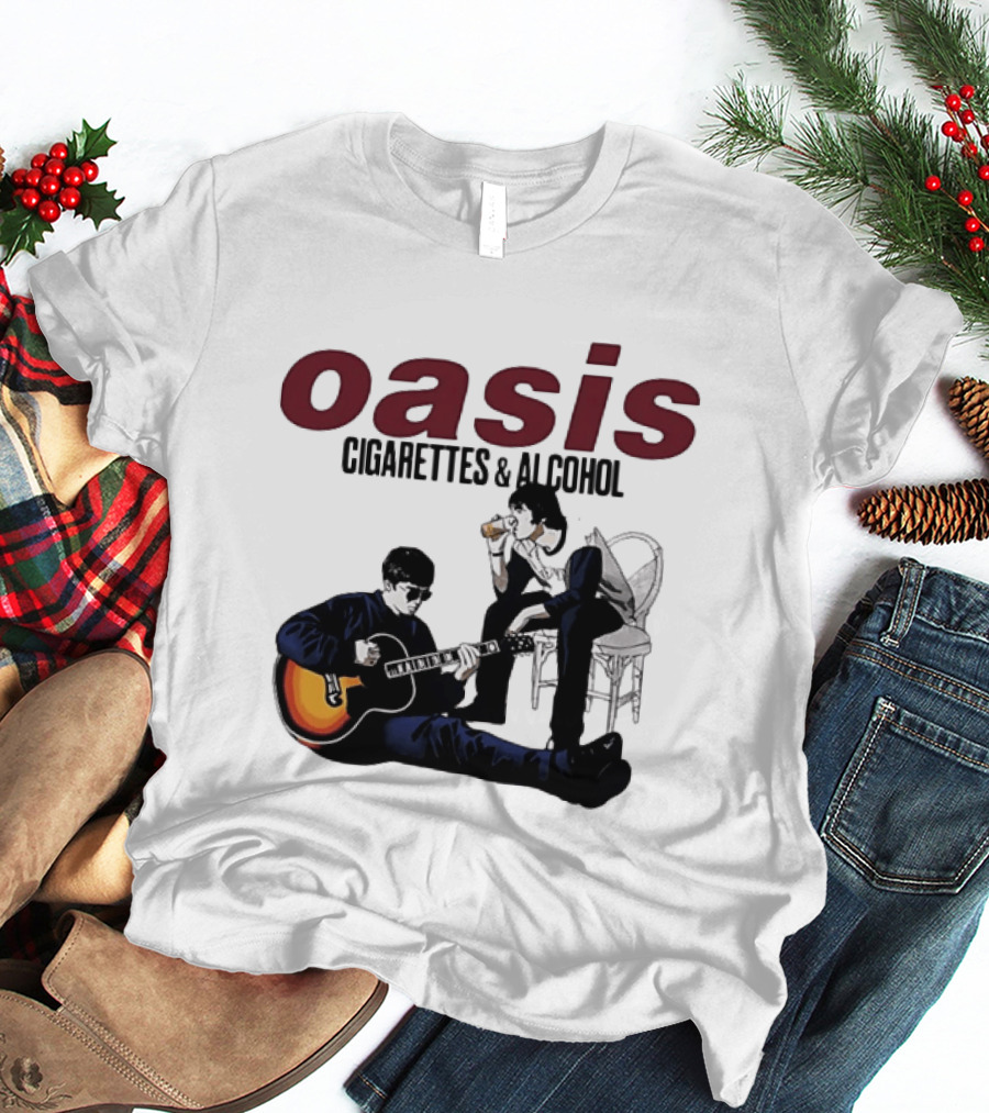 Oasis Cigarettes & Alcohol Britpop Band Music Fans T-Shirt