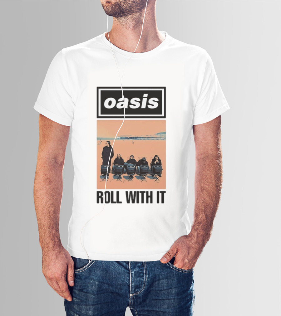 Oasis Roll With It Britpop Band Liam Gallagher T-Shirt