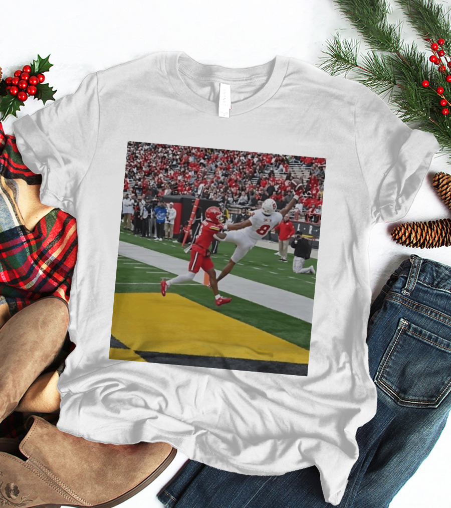 Smith Number 8 Stanford Cardinal Football Touchdown Catch Action T-Shirt