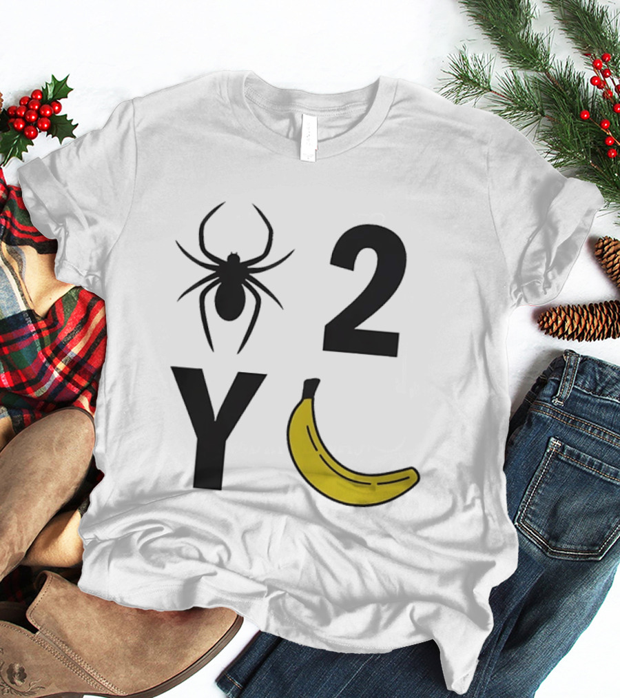 Spider 2 Y Banana Rebus Wordplay Visual Pun T-Shirt