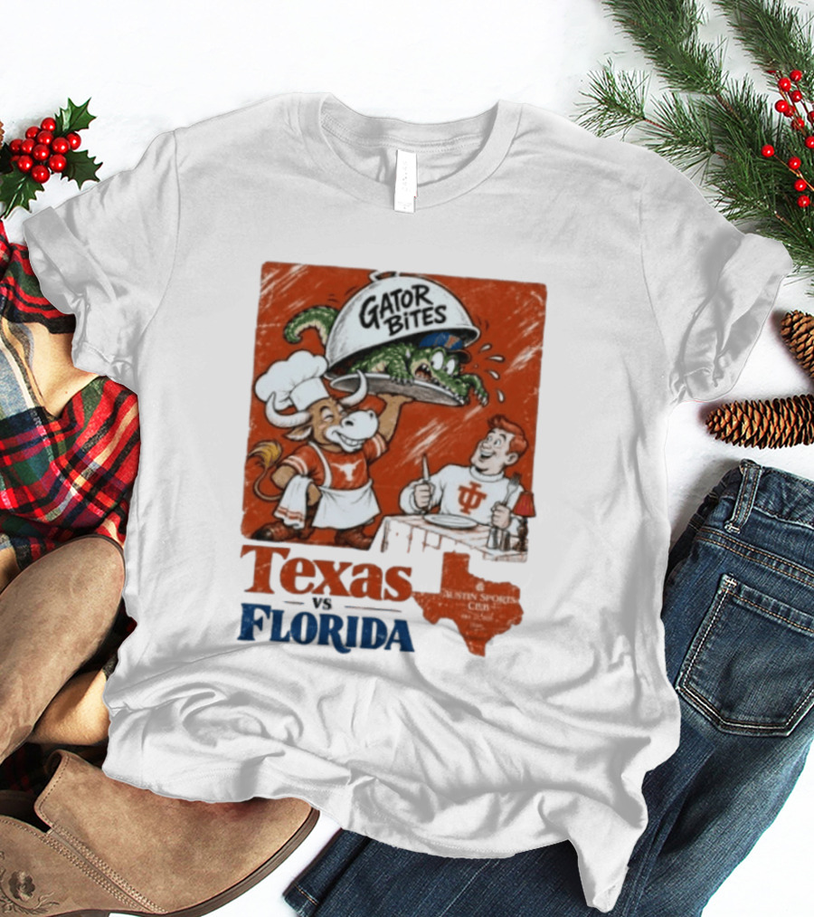 Texas Vs Florida Gator Bites Austin Sports Club T-Shirt