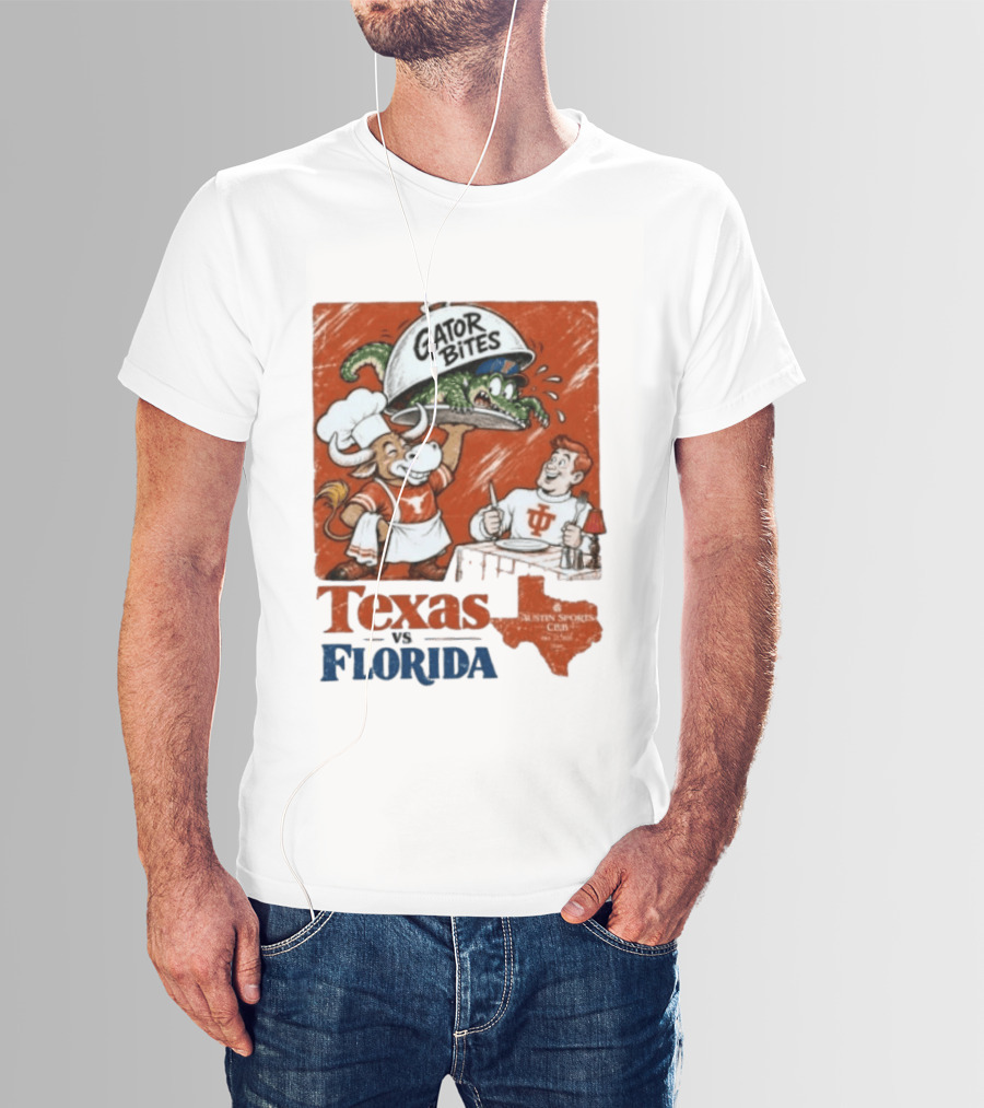 Texas Vs Florida Gator Bites Austin Sports Club T-Shirt