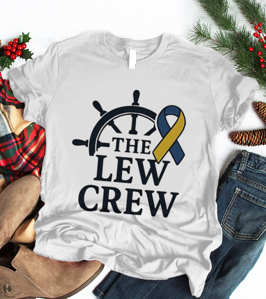 The Lew Crew Awareness Ribbon Support Nautical Wheel Steering T-Shirt
