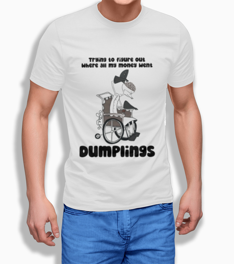 Trying To Figure Out Where All My Money Went Dumplings Vintage Cartoon T-Shirt
