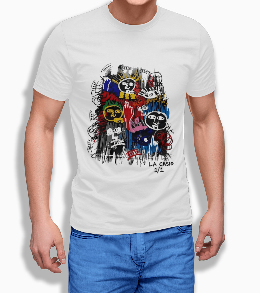 La Casio 1 1 Abstract Expressionist Colorful Faces T-Shirt