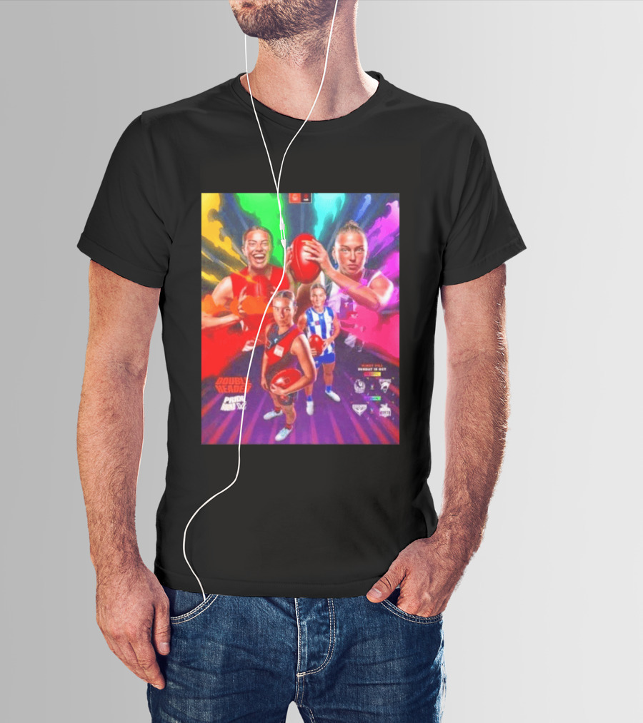 Double Header AFLW Pride Round Sydney Essendon North Windy Hill T-Shirt