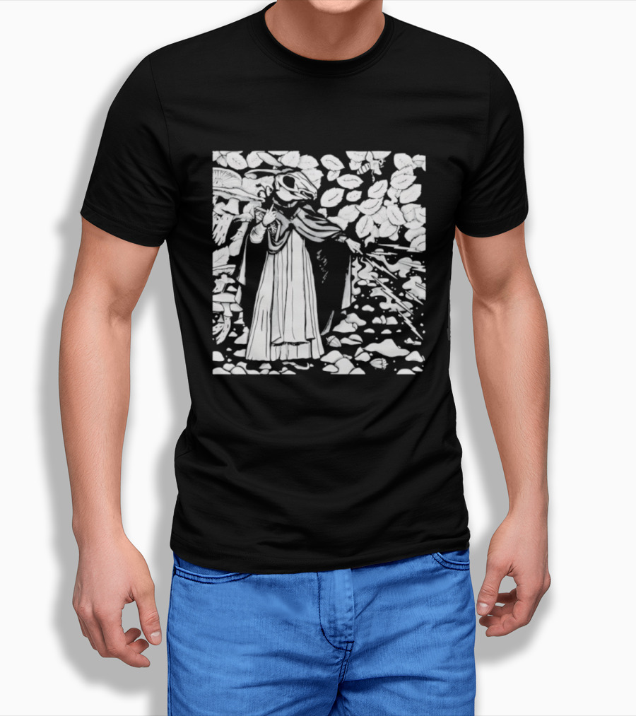Dark Forest Mage Rabbit Skull With Lightning T-Shirt