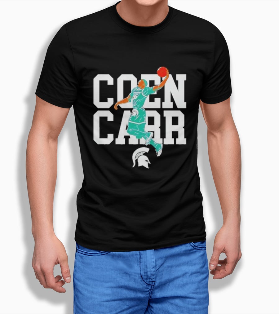 Coen Carr Michigan State Basketball Dunking Spartan T-Shirt