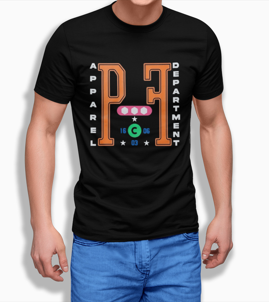 P F Apparel Department Numerical Streetwear Urban Fashion T-Shirt